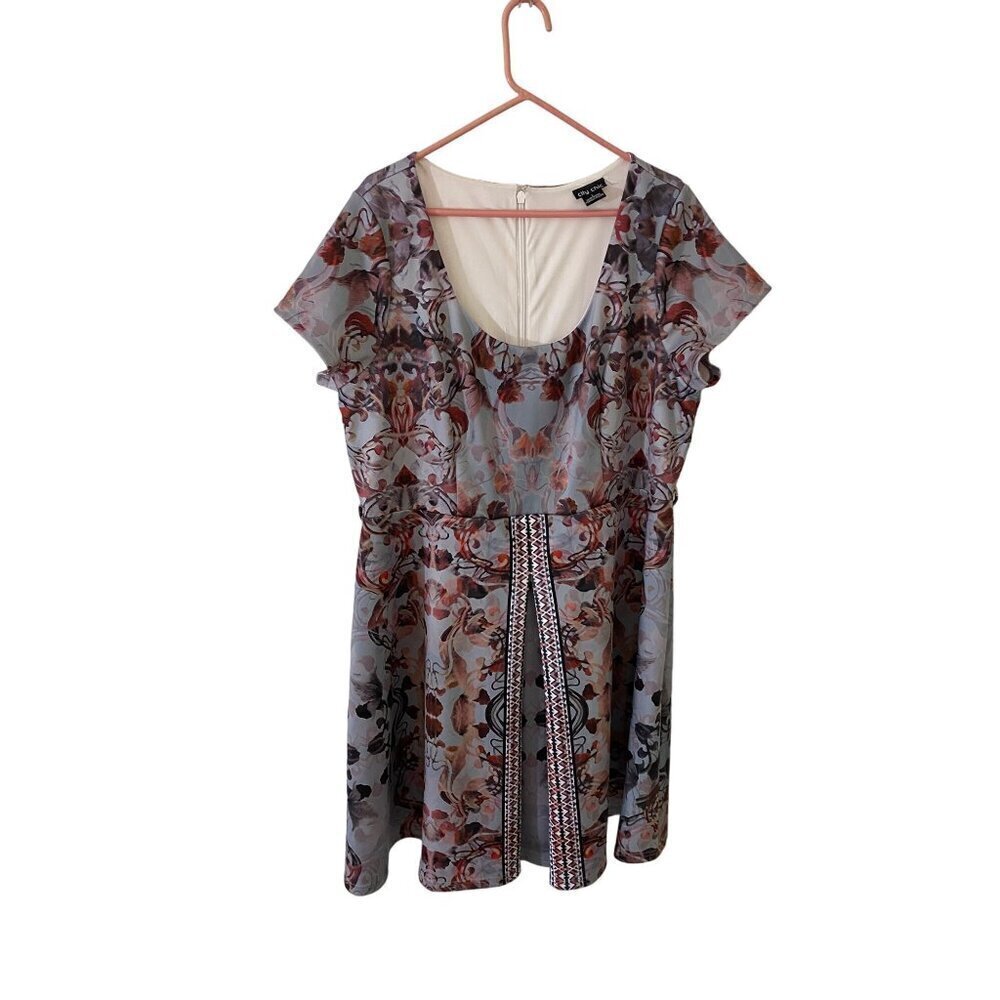 City Chic Women's Plus Floral Cap Sleeve Mini Dress - Large (20)